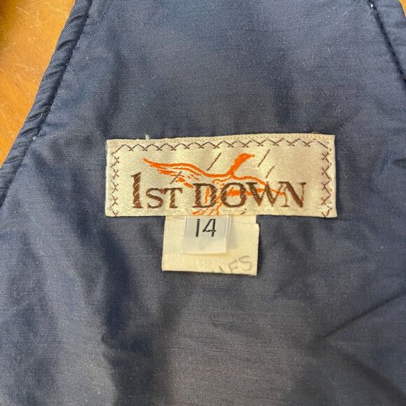 Vintage 1st Down Navy Blue Winter Ski Overalls Kids Size 14 1980s - Picture 12 of 14